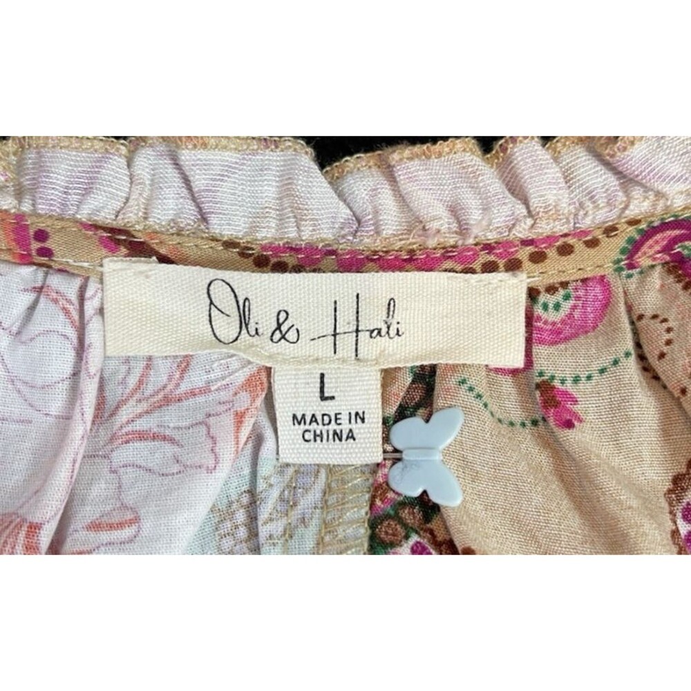 Oli & Hali NEW womens paisley balloon sleeve boho cottagecore blouse Large - Picture 5 of 12